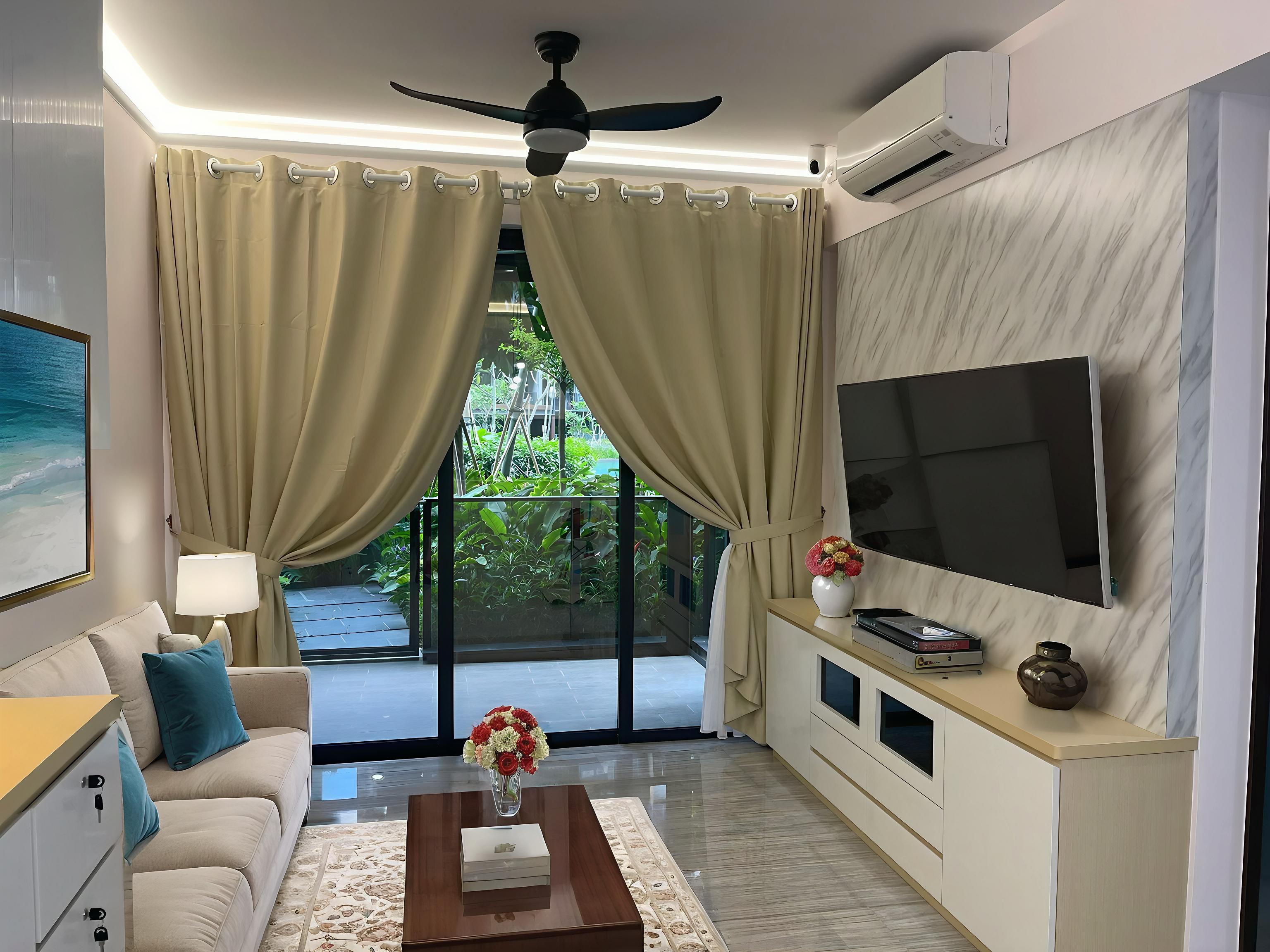 Living room with garden view